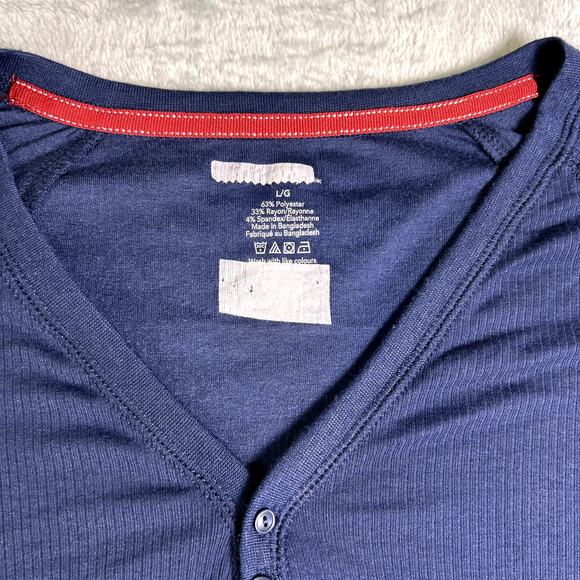 NWOT Y2K Ribbed Knit Henley Navy Women's Large Bella Swan Twilight Core - Picture 3 of 8